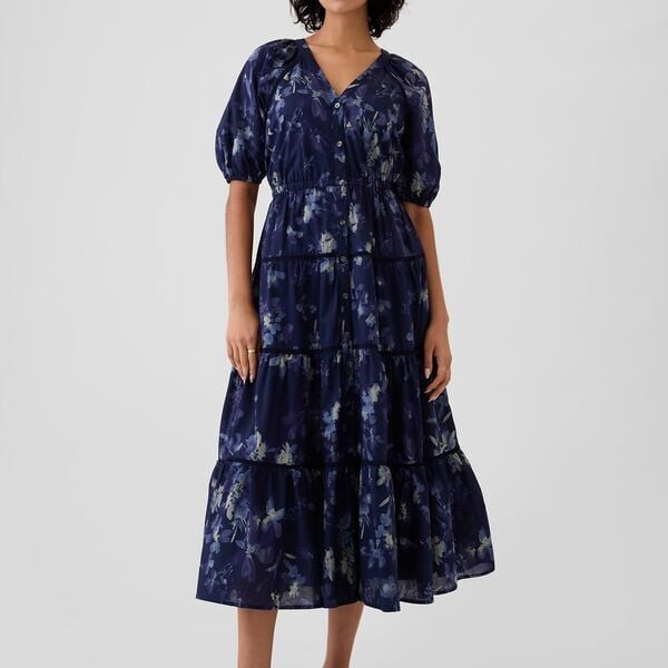 Длинное платье-рубашка с воланами Gap, синий
Длинное платье-рубашка с воланами Gap, синий