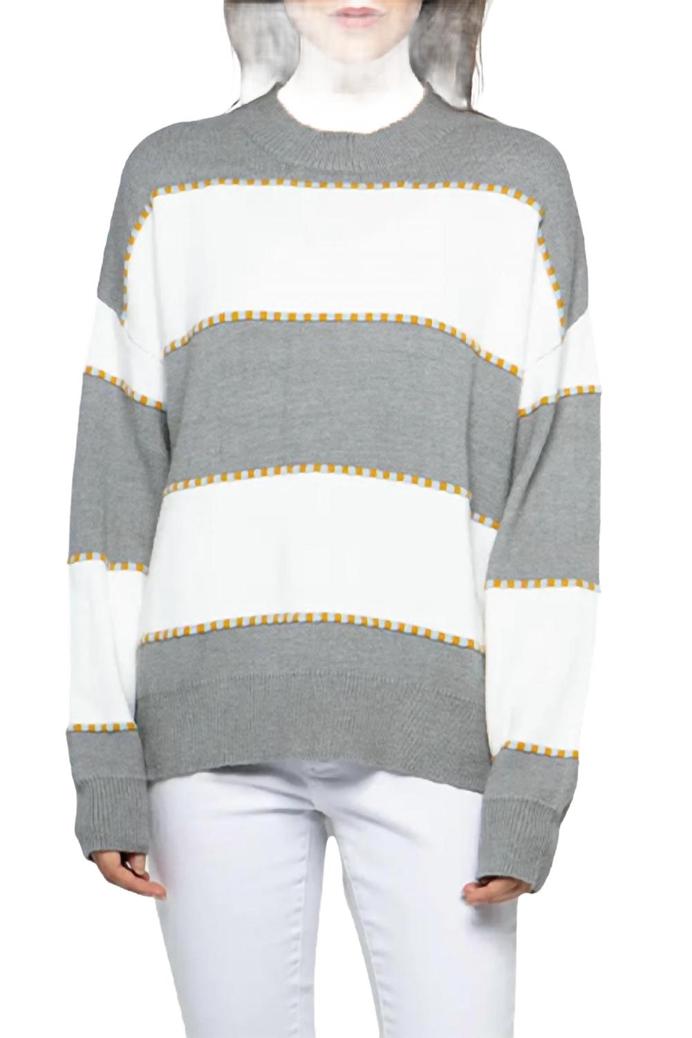 Двухцветный полосатый свитер в серой меланжевой расцветке &merci, серый
Двухцветный полосатый свитер в серой меланжевой расцветке &merci, серый