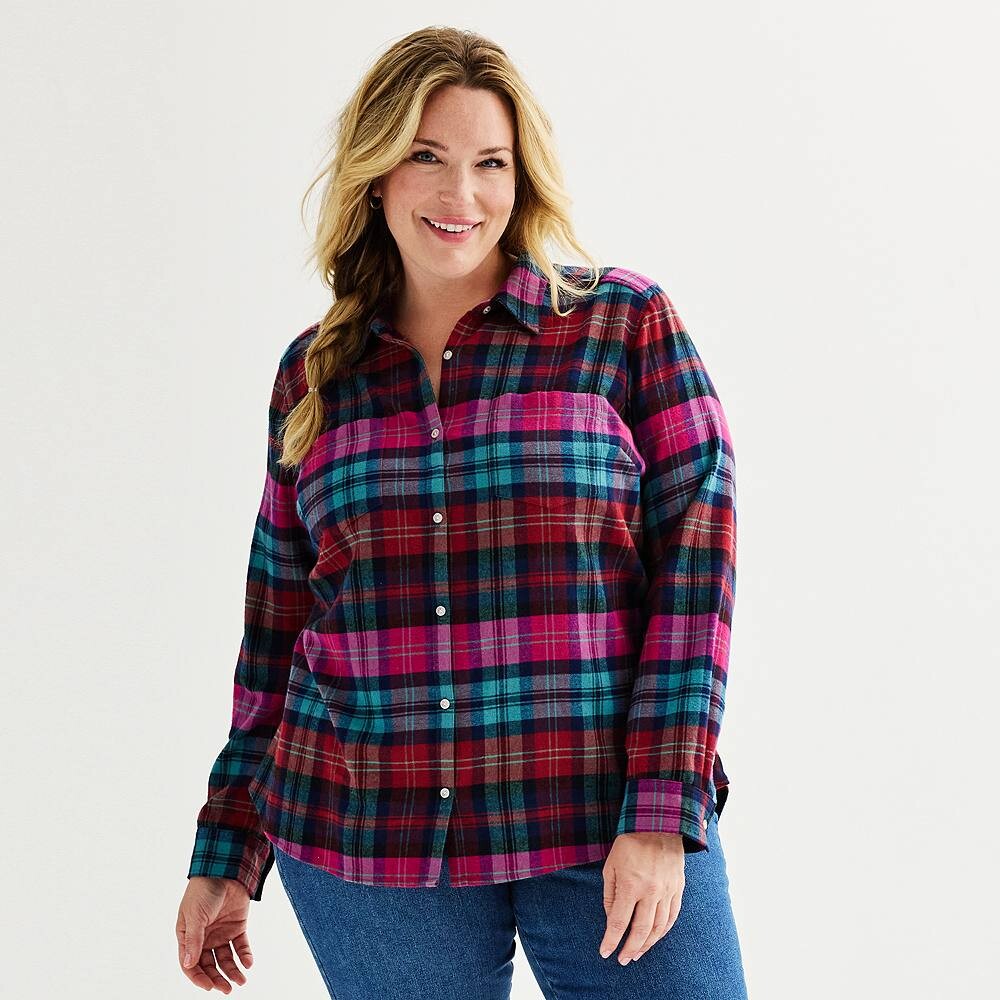 Плюс размер Croft & Barrow Очень мягкая фланелевая рубашка в клетку, цвет Green Red Color Plaid
Плюс размер Croft & Barrow Очень мягкая фланелевая рубашка в клетку, цвет Green Red Color Plaid