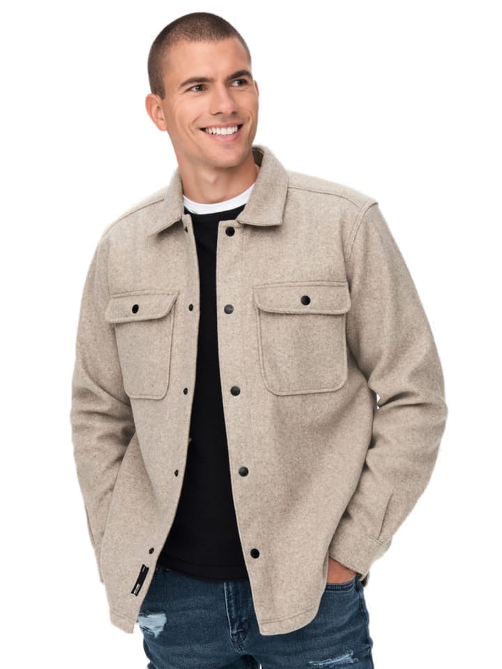 Рубашка Only&Sons, бежевый 
Рубашка Only&Sons, бежевый