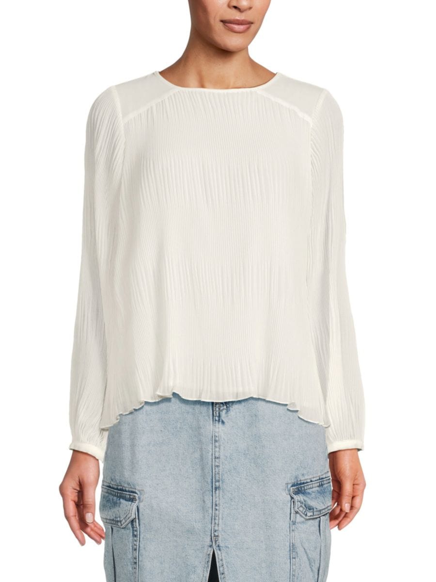 Топ с плиссированными рукавами-фонариками Calvin Klein, кремовый
Топ с плиссированными рукавами-фонариками Calvin Klein, кремовый