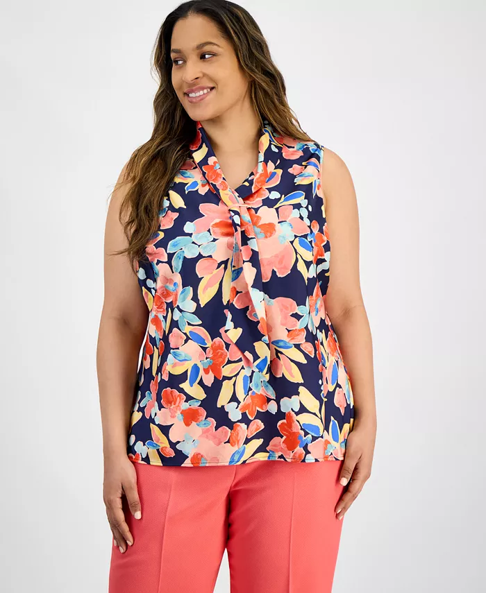 Блузка без рукавов в матросском стиле больших размеров с завязкой на шее Tahari ASL, мультиколор
Блузка без рукавов в матросском стиле больших размеров с завязкой на шее Tahari ASL, мультиколор