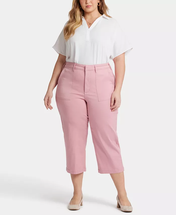 Удобные брюки до щиколотки больших размеров NYDJ, розовый 
Удобные брюки до щиколотки больших размеров NYDJ, розовый