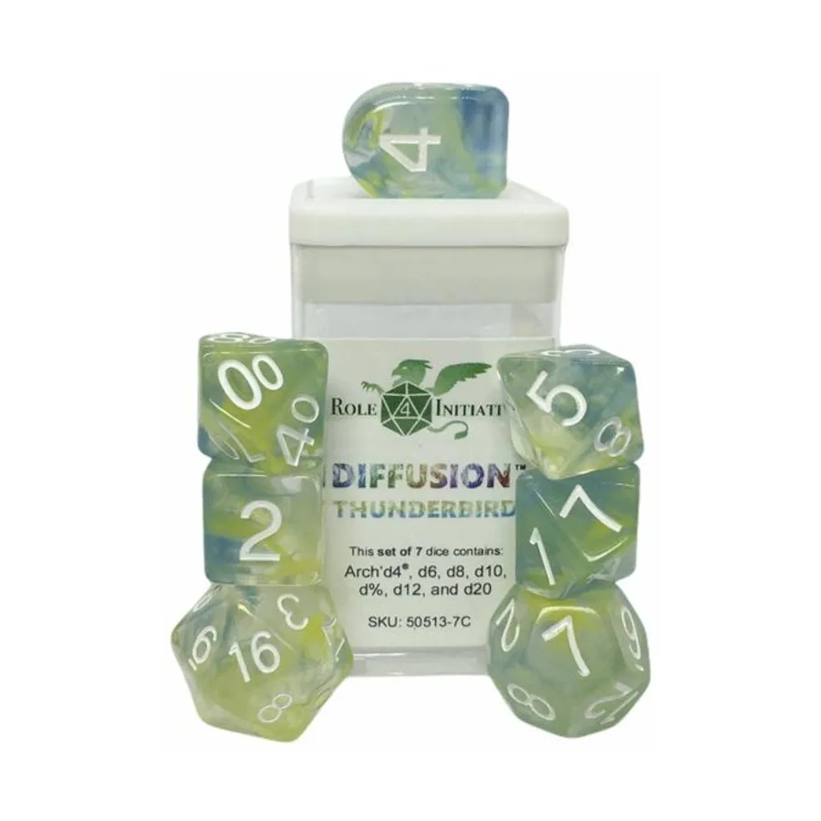 Многогранные игральные кости — Thunderbird, Arch'd d4 с белыми цифрами (7), Game Dice - Diffusion (Role 4 Initiative) 
Многогранные игральные кости — Thunderbird, Arch'd d4 с белыми цифрами (7), Game Dice - Diffusion (Role 4 Initiative)