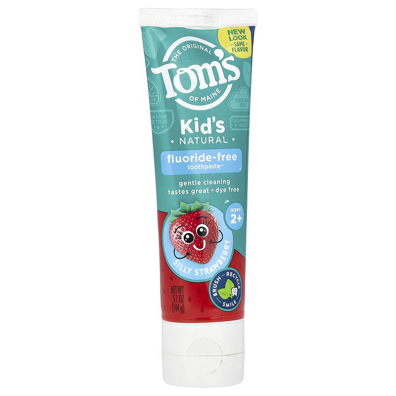 Tom's of Maine, Детская натуральная зубная паста, без фтора, для детей от 2 лет, со вкусом клубники, 144 г (5,1 унции)
Tom's of Maine, Детская натуральная зубная паста, без фтора, для детей от 2 лет, со вкусом клубники, 144 г (5,1 унции)