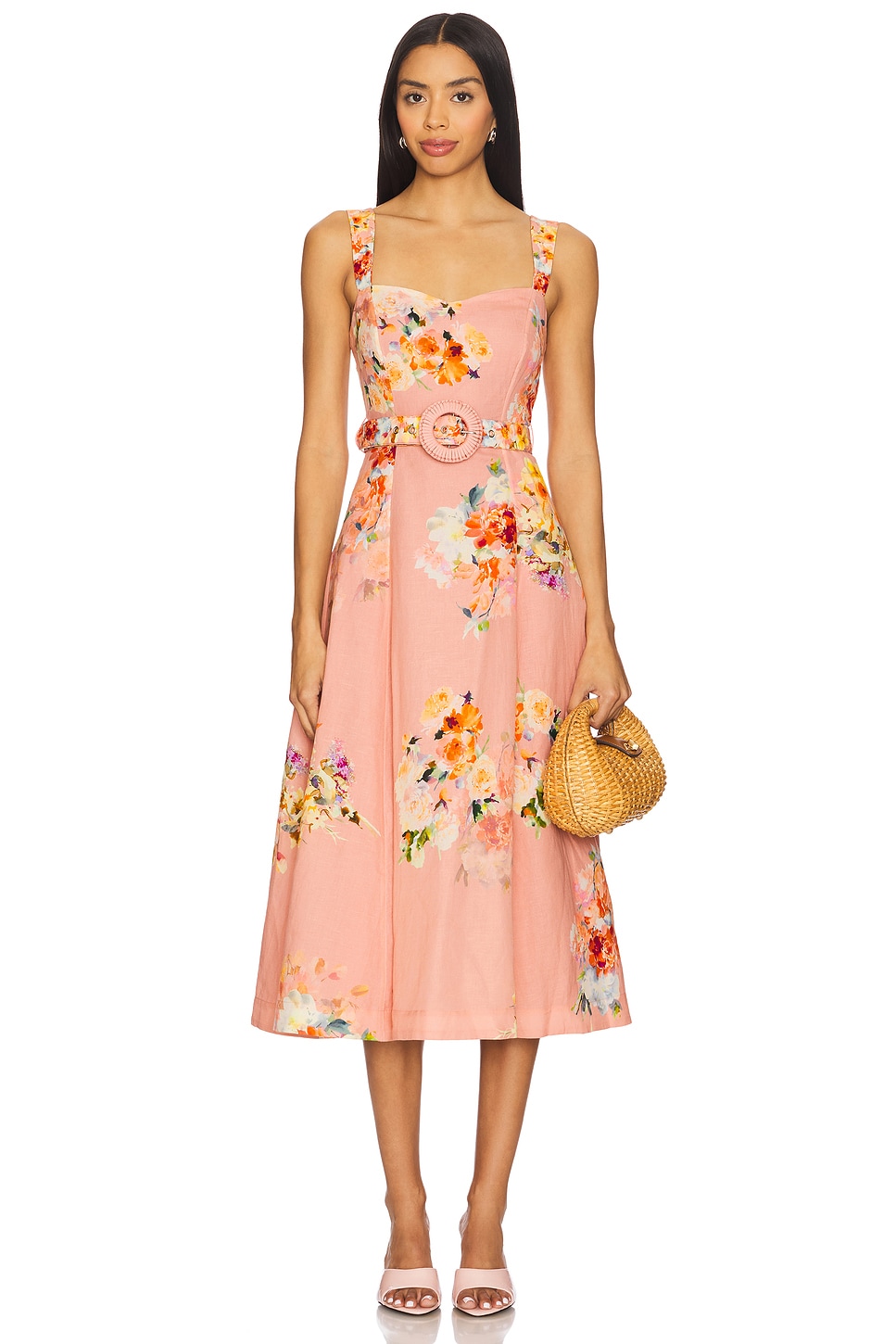 Midi-платье с ремнем на пряжке Hemant And Nandita, peach floral
Midi-платье с ремнем на пряжке Hemant And Nandita, peach floral