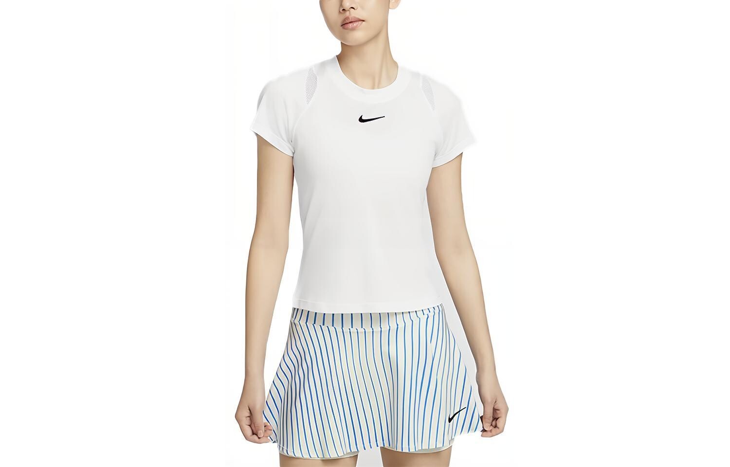 Женская быстросохнущая теннисная майка Court Advantage Dri-FIT с коротким рукавом, белая Nike 
Женская быстросохнущая теннисная майка Court Advantage Dri-FIT с коротким рукавом, белая Nike