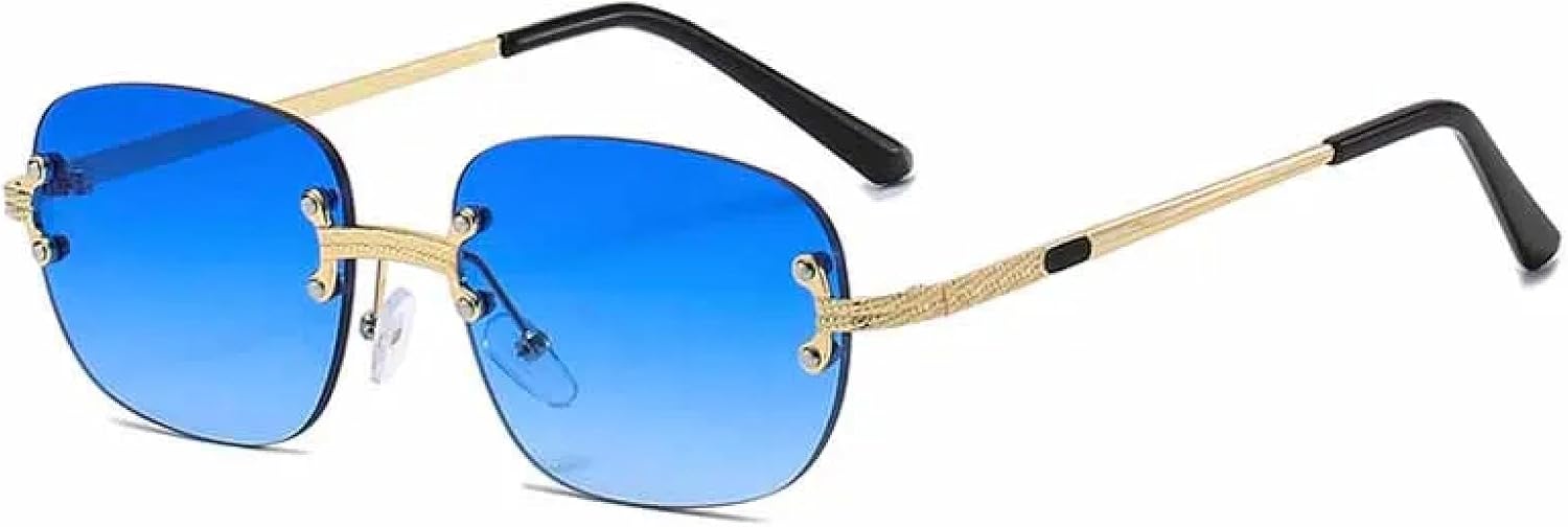 Модные панк-солнцезащитные очки без оправы с овальными металлическими дужками для женщин и мужчин, роскошные дорожные солнцезащитные очки с защитой от УФ-излучения UV400 MWTSYSQ, Gold Gradient Blue
Модные панк-солнцезащитные очки без оправы с овальными металлическими дужками для женщин и мужчин, роскошные дорожные солнцезащитные очки с защитой от УФ-излучения UV400 MWTSYSQ, Gold Gradient Blue