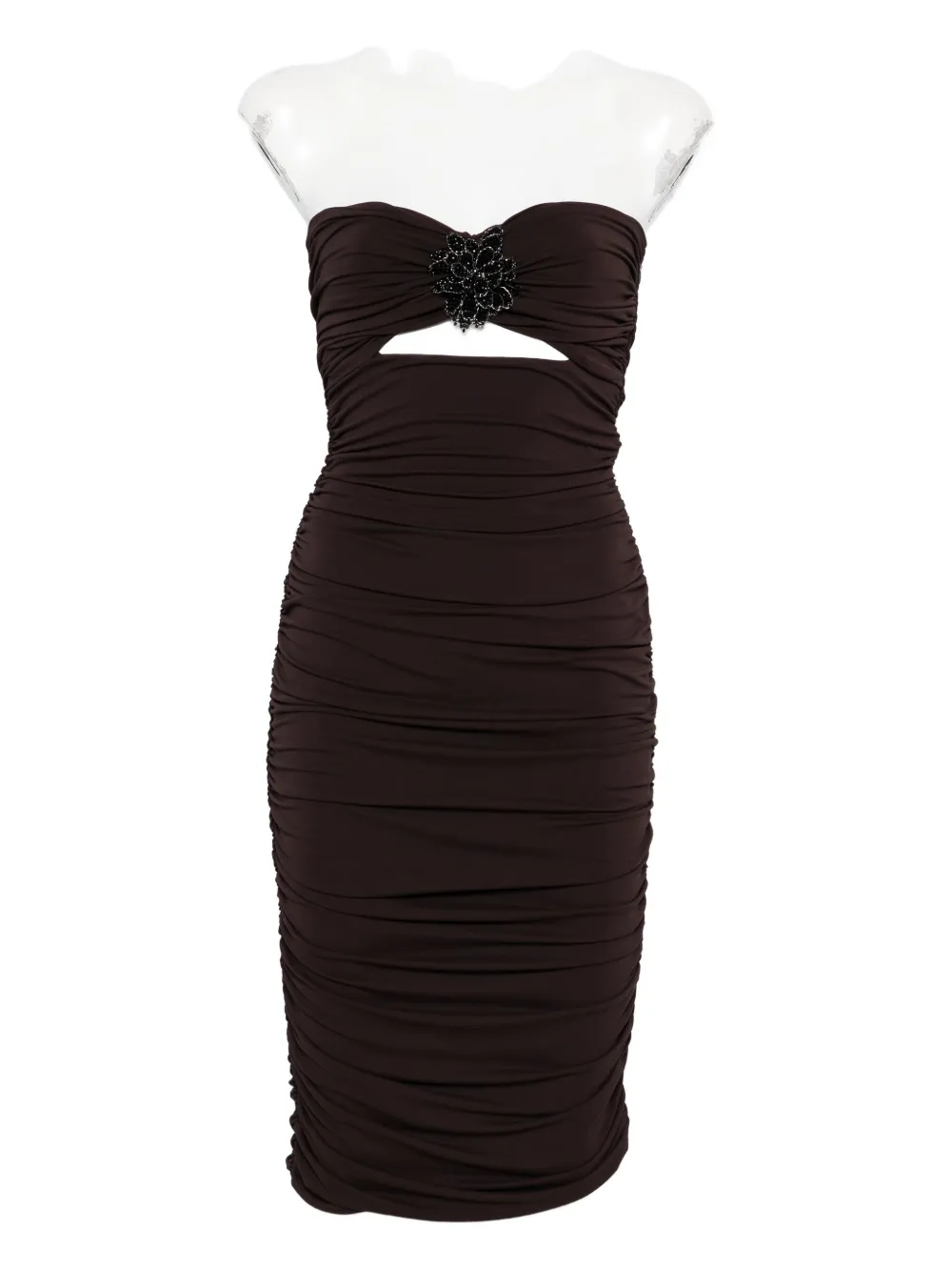 Платье миди без бретелек с декором Amen, коричневый
Платье миди без бретелек с декором Amen, коричневый