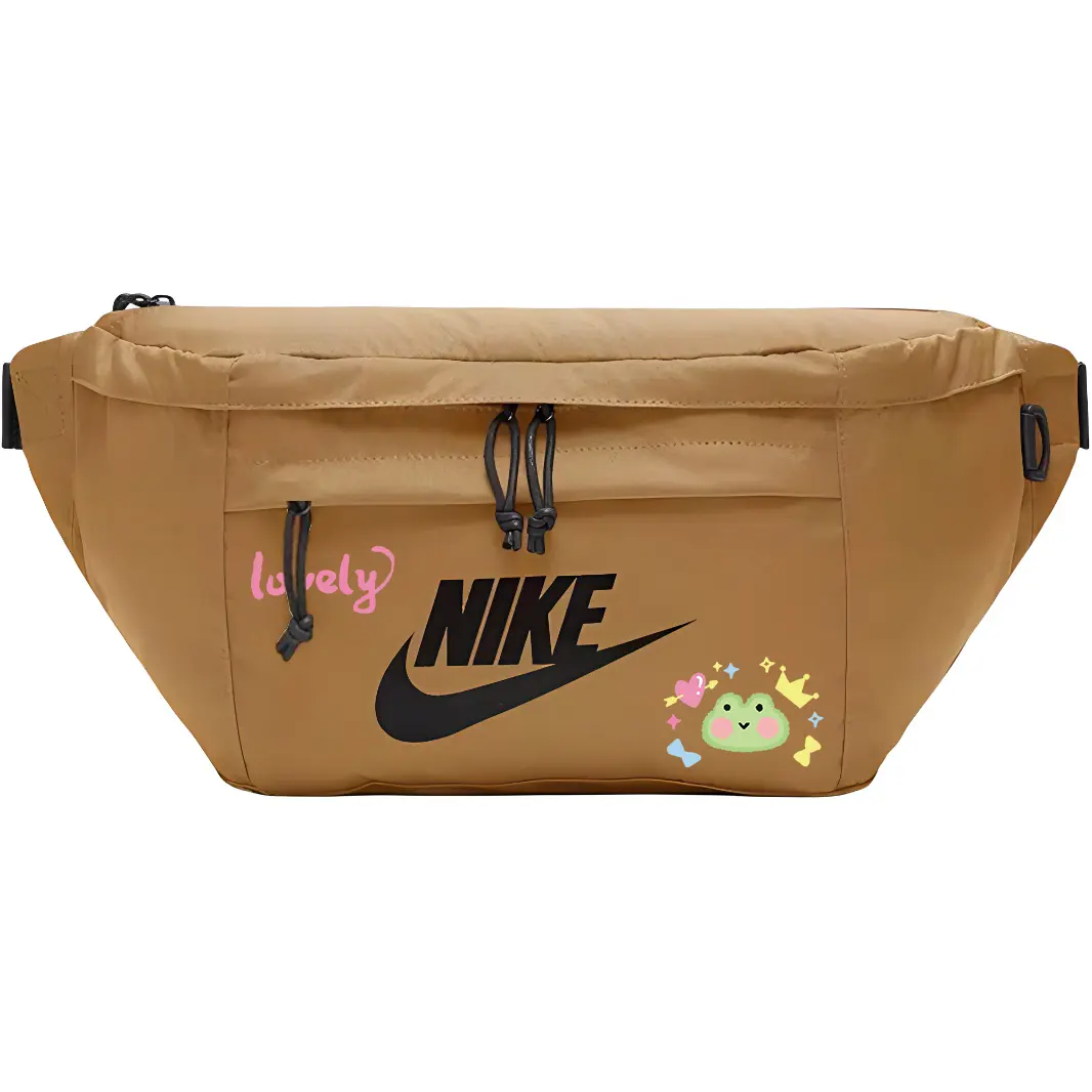 Nike Тканевая поясная сумка унисекс пшеничного цвета с принтом, Frog
Nike Тканевая поясная сумка унисекс пшеничного цвета с принтом, Frog