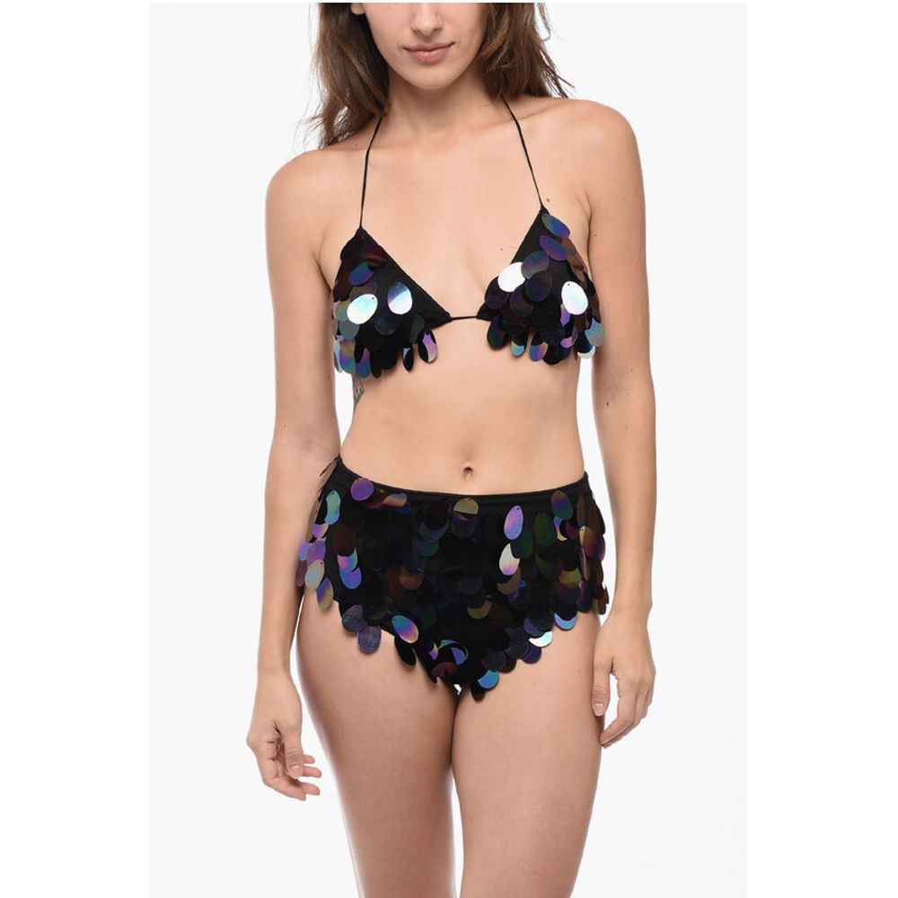 Комплект бикини с высокой талией, расшитый пайетками Oséree, Black
Комплект бикини с высокой талией, расшитый пайетками Oséree, Black