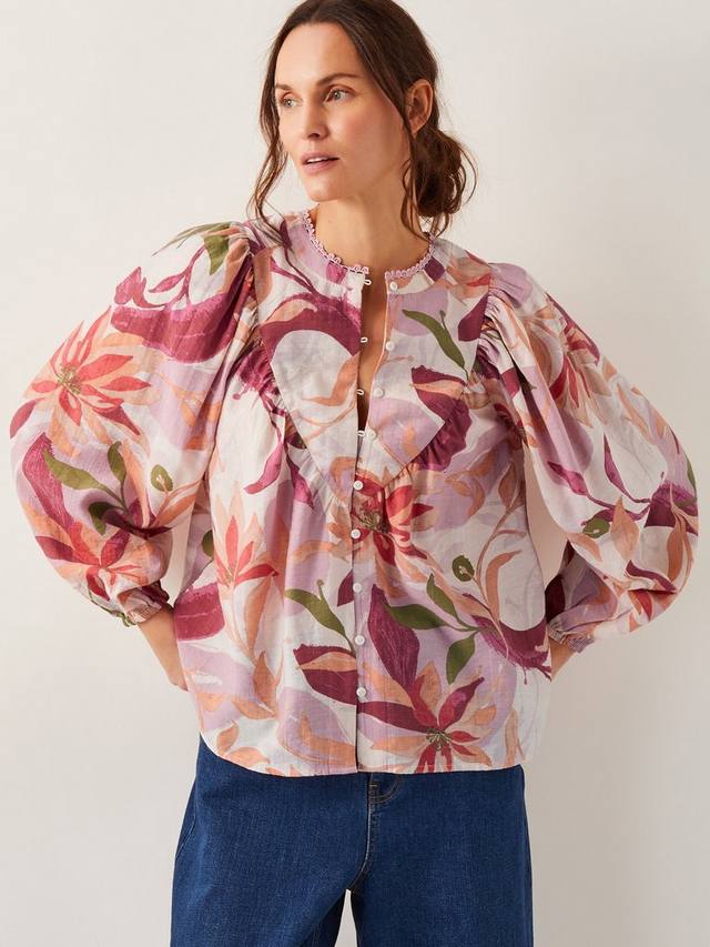 Блузка пайпер в цветочек Monsoon, цвет Orange/Multi 
Блузка пайпер в цветочек Monsoon, цвет Orange/Multi
