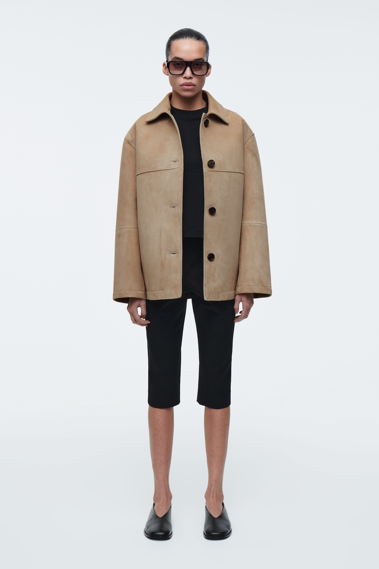 Брюки капри из хлопка COS, черный
Брюки капри из хлопка COS, черный