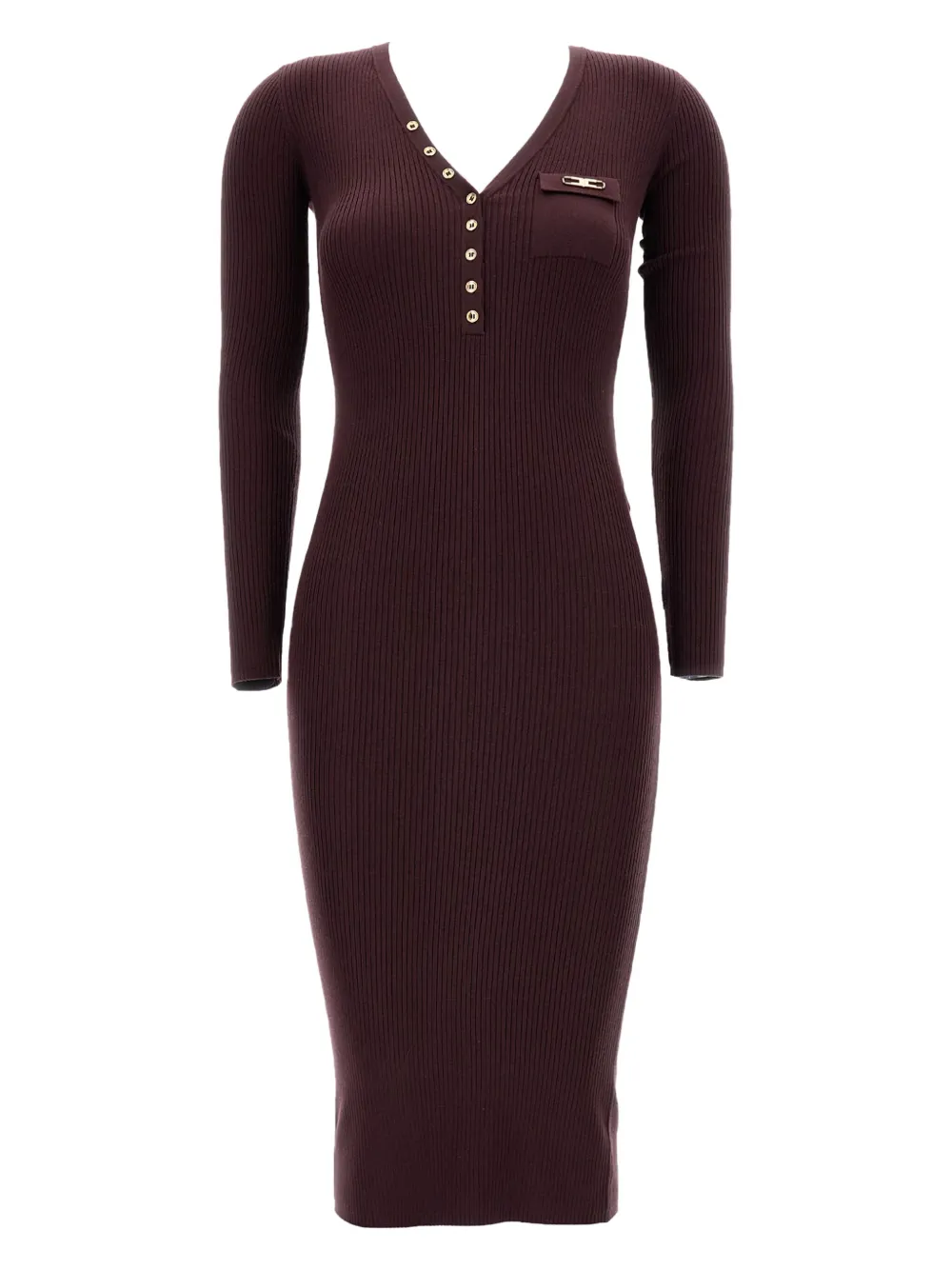 Платье с V-образным вырезом в рубчик и застежкой на пуговицы Elisabetta Franchi, красный
Платье с V-образным вырезом в рубчик и застежкой на пуговицы Elisabetta Franchi, красный