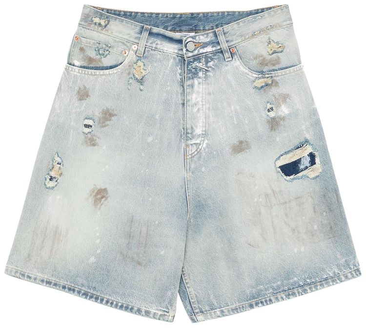 Шорты Vetements Trashed Shorts 'Light Blue', синий 
Шорты Vetements Trashed Shorts 'Light Blue', синий