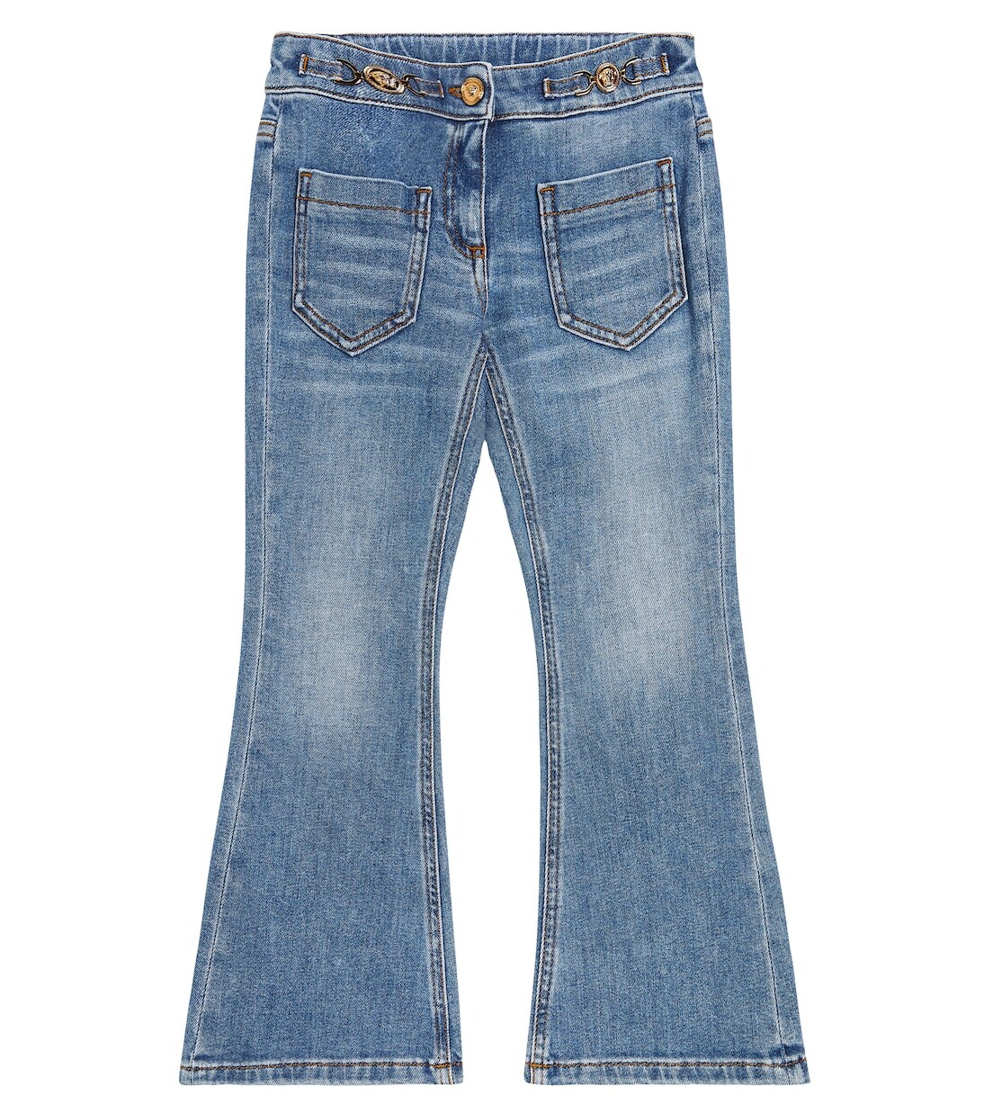 Расклешенные джинсы с декором medusa '95 Versace Kids, синий
Расклешенные джинсы с декором medusa '95 Versace Kids, синий