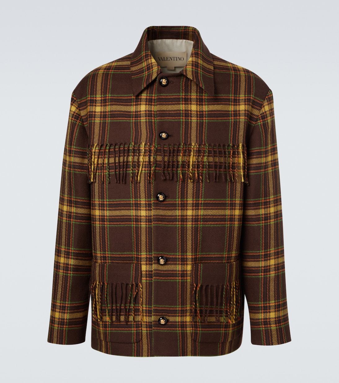 Клетчатый жакет из натуральной шерсти с бахромой Valentino, Marrone
Клетчатый жакет из натуральной шерсти с бахромой Valentino, Marrone