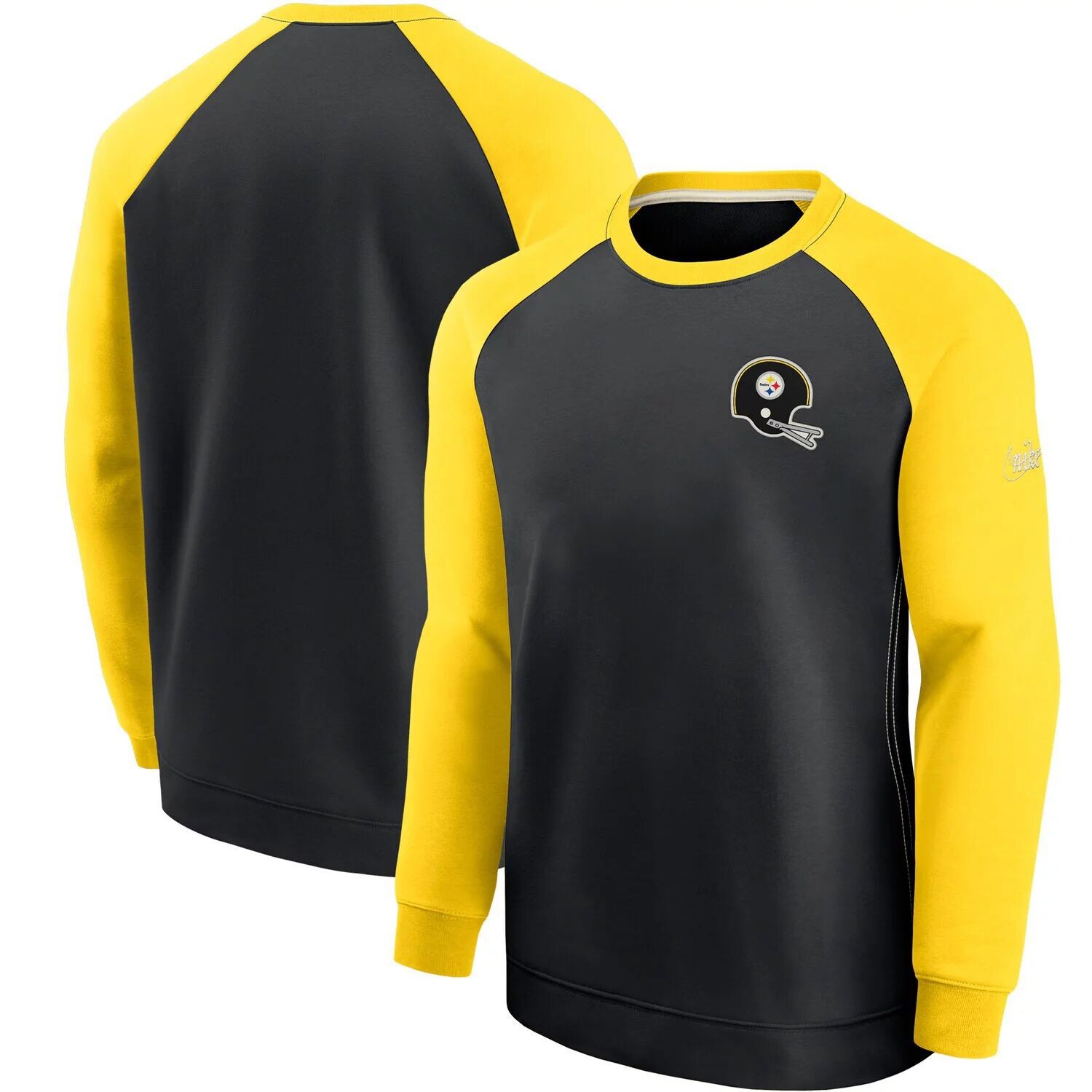 Мужской черный/золотой свитер Pittsburgh Steelers Historic Raglan Crew Performance Nike
Мужской черный/золотой свитер Pittsburgh Steelers Historic Raglan Crew Performance Nike
