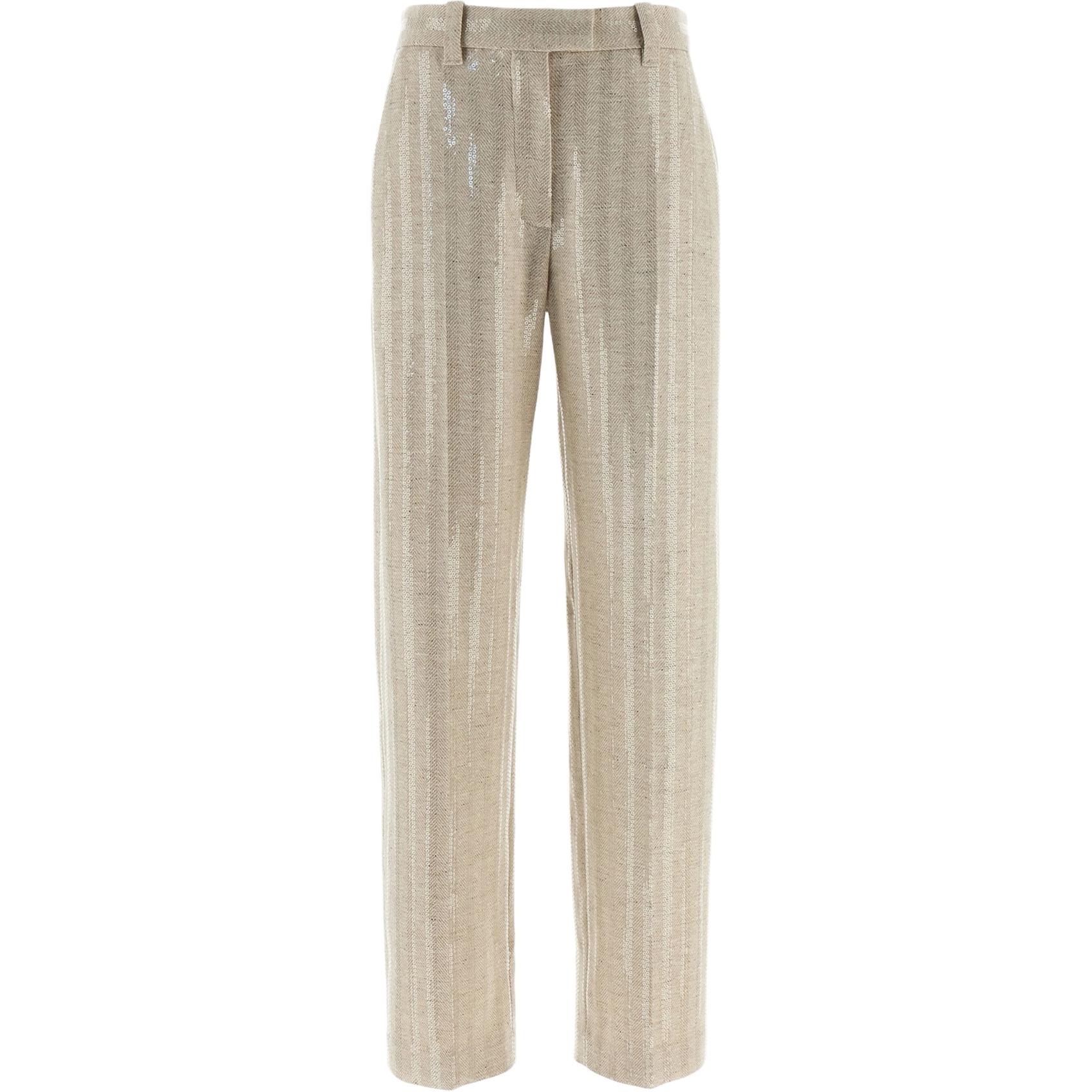 Брюки с петлями для ремня Brunello Cucinelli, экрю
Брюки с петлями для ремня Brunello Cucinelli, экрю