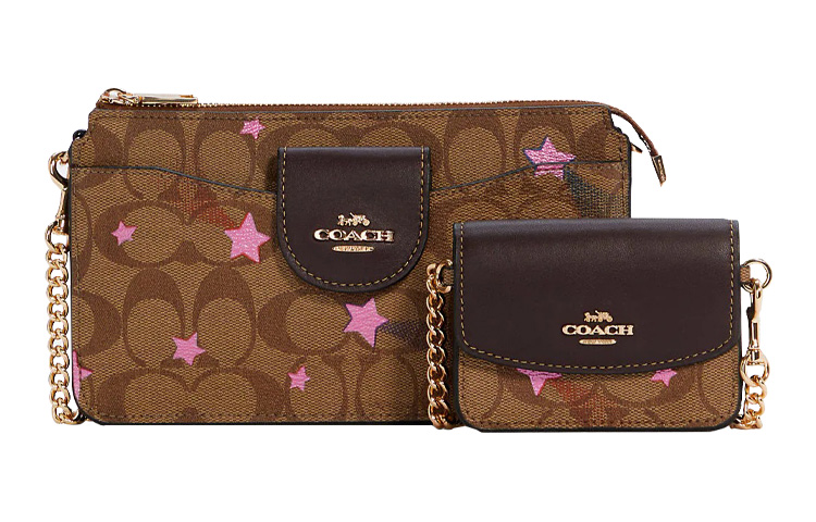 COACH Попури Холщовая кожаная маленькая женская сумка через плечо хаки
COACH Попури Холщовая кожаная маленькая женская сумка через плечо хаки