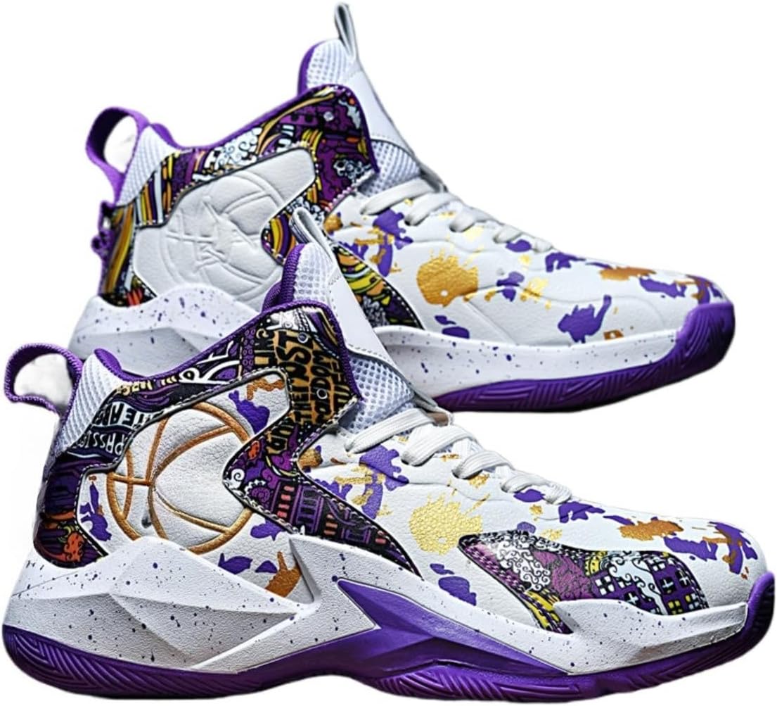 Мужские высокие баскетбольные кроссовки Spedify - дышащие, с амортизацией, нескользящие унисекс кроссовки для фитнеса и уличного баскетбола, белый/фиолетовый
Мужские высокие баскетбольные кроссовки Spedify - дышащие, с амортизацией, нескользящие унисекс кроссовки для фитнеса и уличного баскетбола, белый/фиолетовый