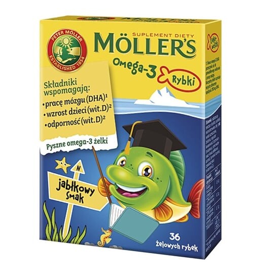 Желе рыбные Moller's Омега-3 с кислотами омега-3 и витамином D3 для детей, яблоко, 36 шт.
Желе рыбные Moller's Омега-3 с кислотами омега-3 и витамином D3 для детей, яблоко, 36 шт.