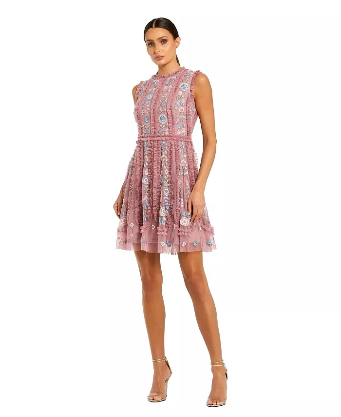 Женское мини-платье без рукавов с высоким воротом и вышивкой Mac Duggal, фиолетовый
Женское мини-платье без рукавов с высоким воротом и вышивкой Mac Duggal, фиолетовый