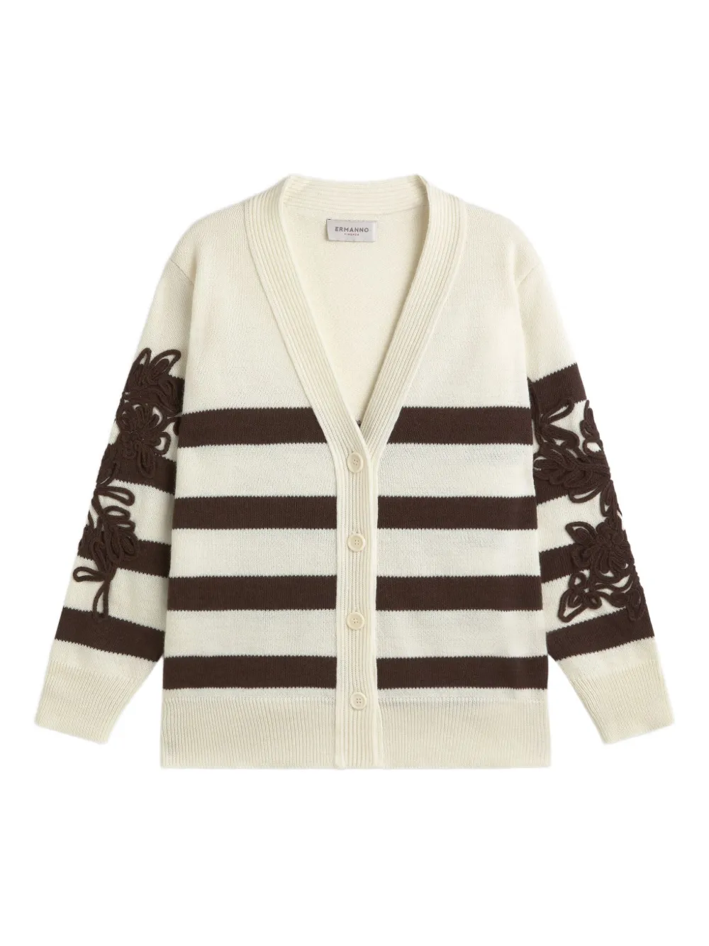 Полосатый кардиган с цветочной вышивкой ERMANNO FIRENZE, нейтральный
Полосатый кардиган с цветочной вышивкой ERMANNO FIRENZE, нейтральный
