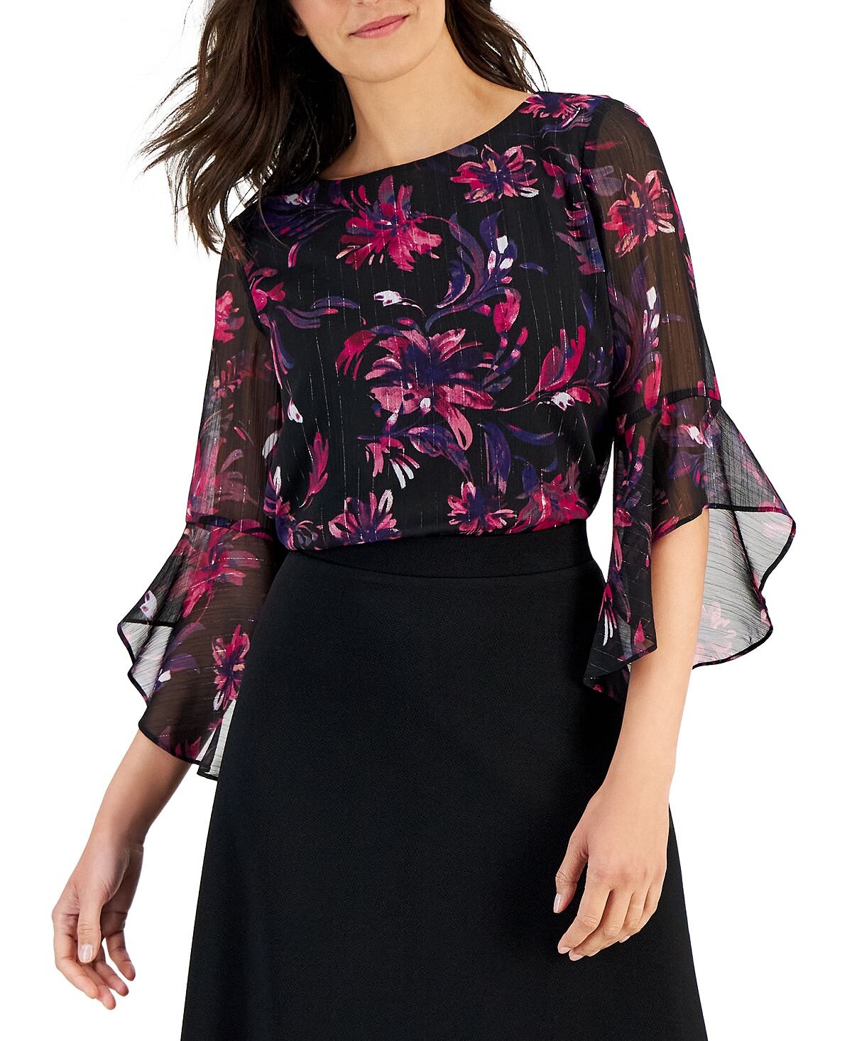 Женская блузка с рюшами и рукавами 3/4 с принтом Kasper
Женская блузка с рюшами и рукавами 3/4 с принтом Kasper