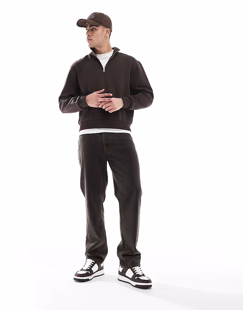 Толстовка свободного кроя ASOS DESIGN свободного кроя с четвертной молнией коричневого цвета
Толстовка свободного кроя ASOS DESIGN свободного кроя с четвертной молнией коричневого цвета