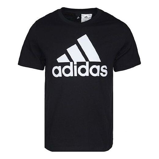Футболка logo printing sports round neck short sleeve black Adidas, черный 
Футболка logo printing sports round neck short sleeve black Adidas, черный