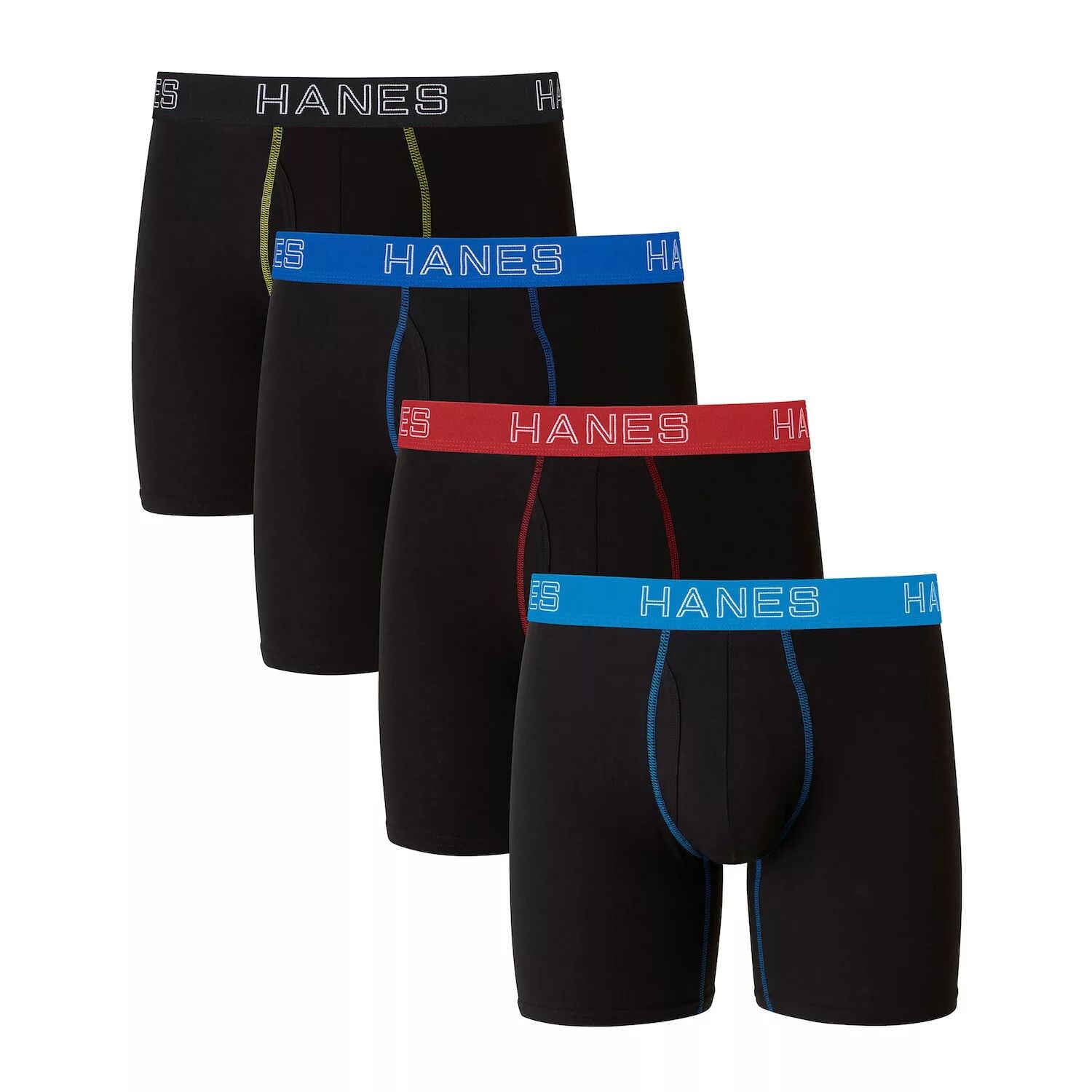 Эластичные боксеры из 4 пар Big & Tall Ultimate Hanes, черный 
Эластичные боксеры из 4 пар Big & Tall Ultimate Hanes, черный