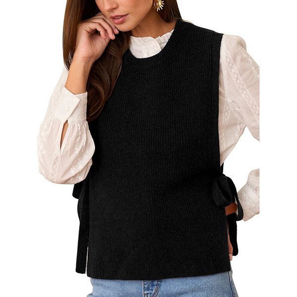 Женский свитер-жилет с разрезом по бокам и низом, вязаный, без рукавов, с круглым вырезом Yesfashion, Black
Женский свитер-жилет с разрезом по бокам и низом, вязаный, без рукавов, с круглым вырезом Yesfashion, Black