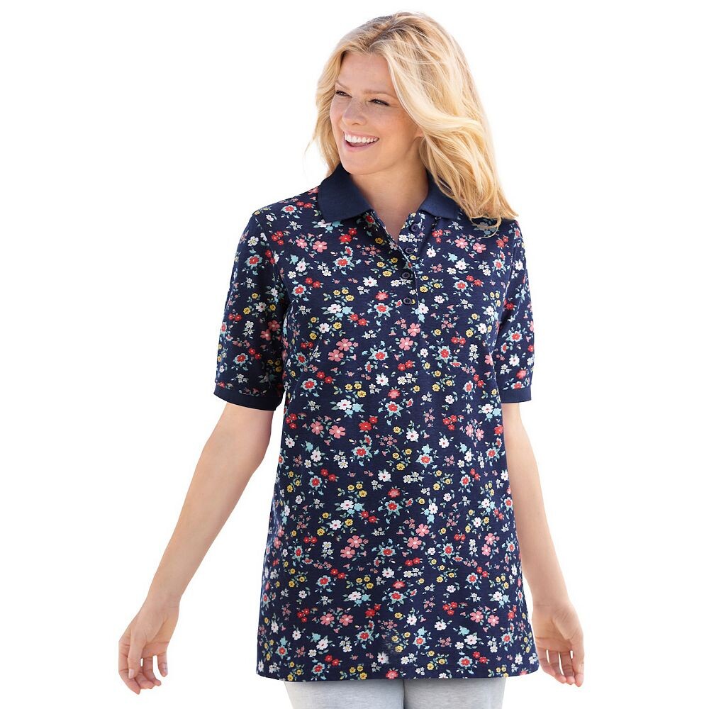 Женщина в женской тунике-поло больших размеров с рукавами до локтя Woman Within, цвет Navy Graphic Bloom
Женщина в женской тунике-поло больших размеров с рукавами до локтя Woman Within, цвет Navy Graphic Bloom