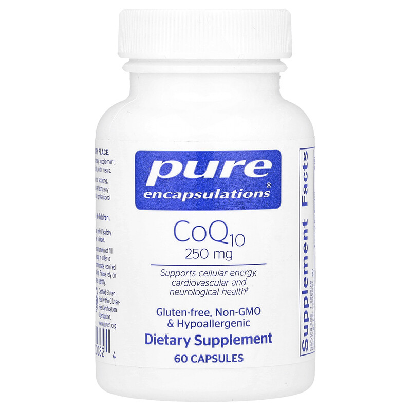 Pure Encapsulations, CoQ10, 250 мг, 60 капсул
Pure Encapsulations, CoQ10, 250 мг, 60 капсул