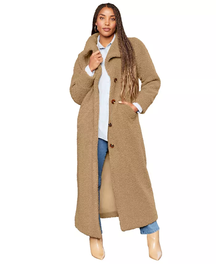 Женское флисовое пальто макси-тедди больших размеров June + Vie, коричневый
Женское флисовое пальто макси-тедди больших размеров June + Vie, коричневый