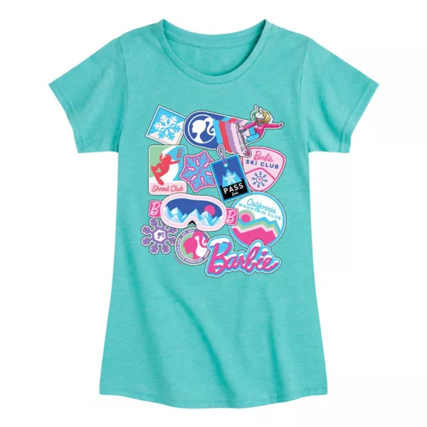 Футболка с наклейками-коллажем для девочек 7-16 лет, Барби, лыжи Licensed Character, синий 
Футболка с наклейками-коллажем для девочек 7-16 лет, Барби, лыжи Licensed Character, синий
