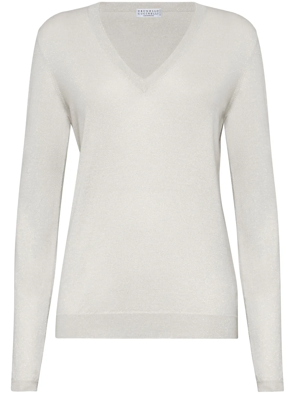 Джемпер с V-образным вырезом Brunello Cucinelli, нейтральный 
Джемпер с V-образным вырезом Brunello Cucinelli, нейтральный
