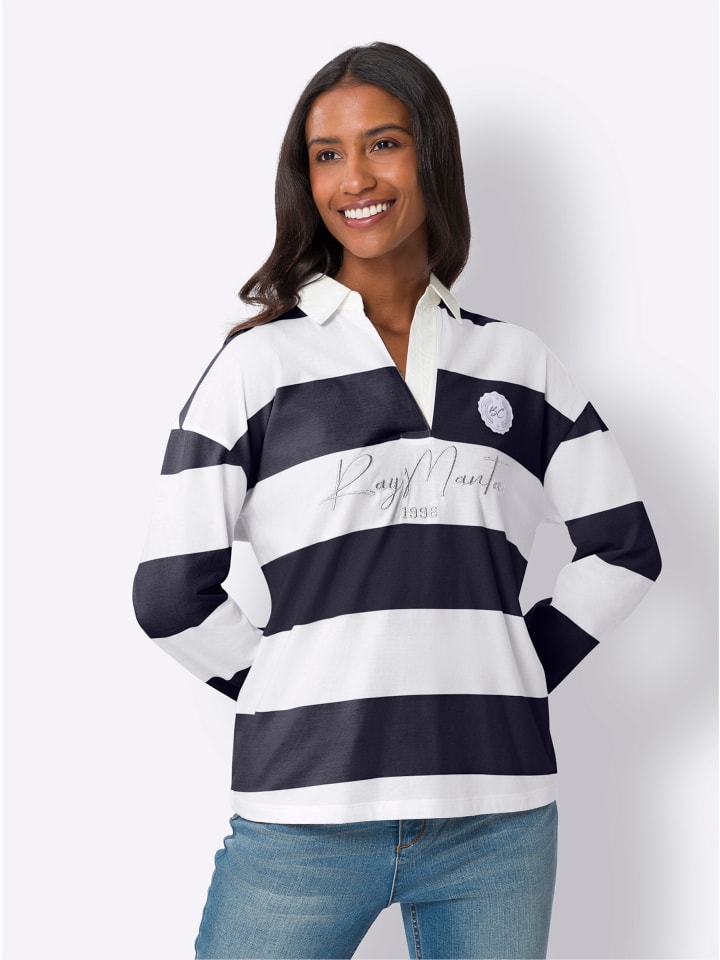 Рубашка-поло с длинными рукавами в темно-синем и бежевом цветах Heine
Рубашка-поло с длинными рукавами в темно-синем и бежевом цветах Heine