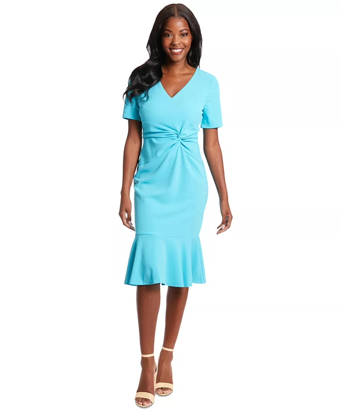 Женское миди-платье с асимметричным воланированным подолом London Times, синий
Женское миди-платье с асимметричным воланированным подолом London Times, синий