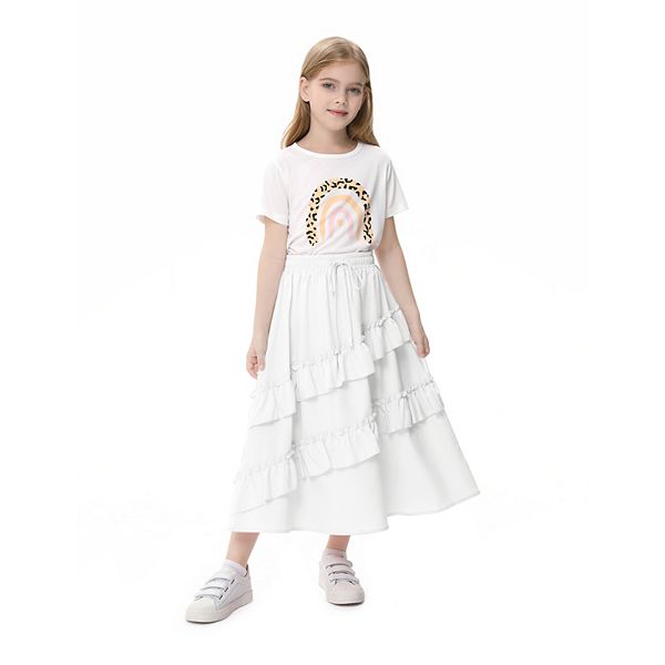 Юбка макси с рюшами и высокой талией для девочек Maxxis Merch, White
Юбка макси с рюшами и высокой талией для девочек Maxxis Merch, White