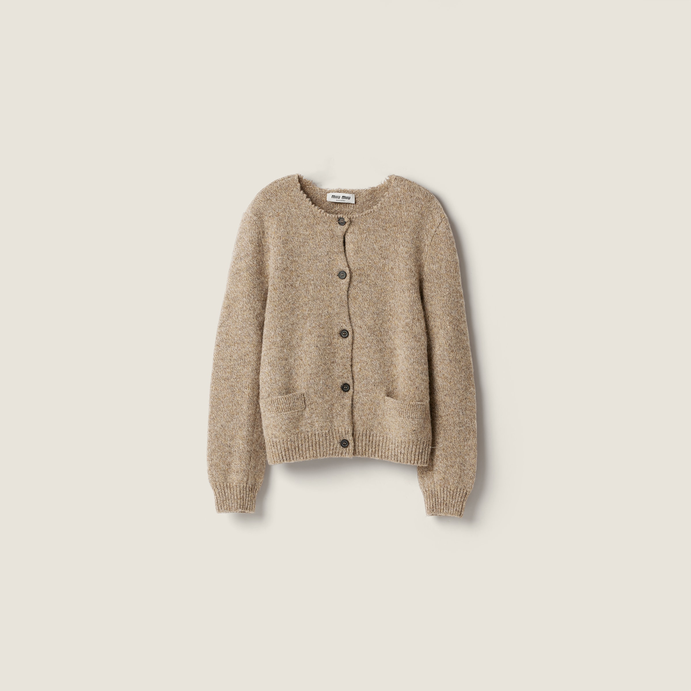 Шерстяной кардиган MIU MIU, бежевый
Шерстяной кардиган MIU MIU, бежевый