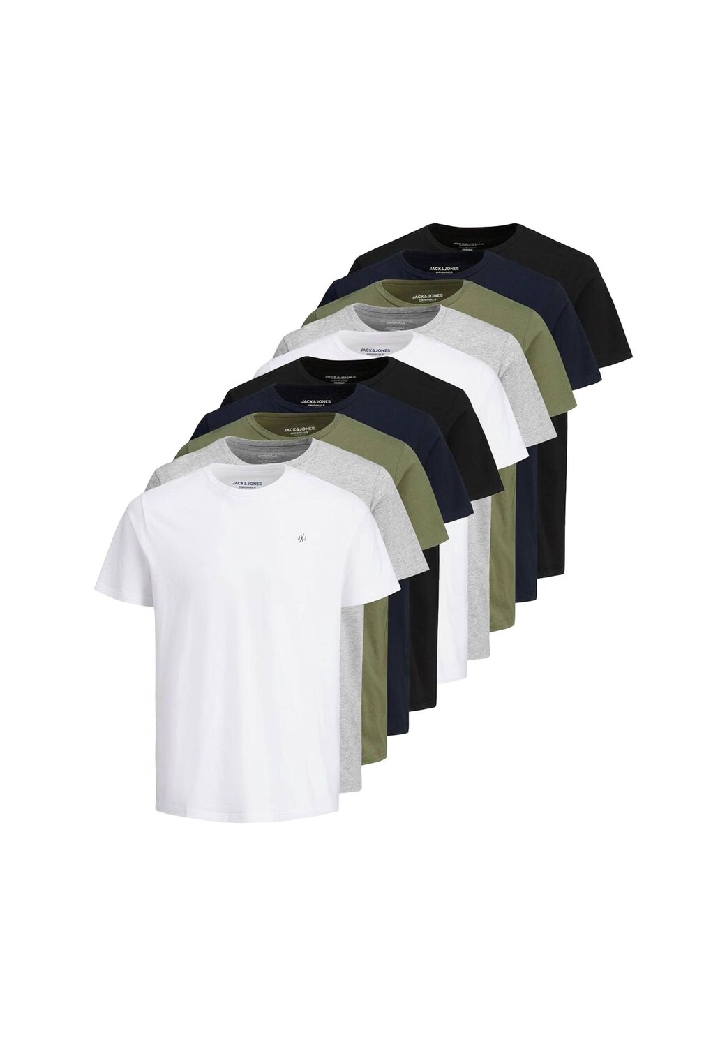Мужская футболка, 10 шт. в упаковке - JORJXJ, футболка, короткий рукав, круглый вырез, хлопок, логотип, однотонная JACK & JONES, цвет Grau Blau Schwarz
Мужская футболка, 10 шт. в упаковке - JORJXJ, футболка, короткий рукав, круглый вырез, хлопок, логотип, однотонная JACK & JONES, цвет Grau Blau Schwarz
