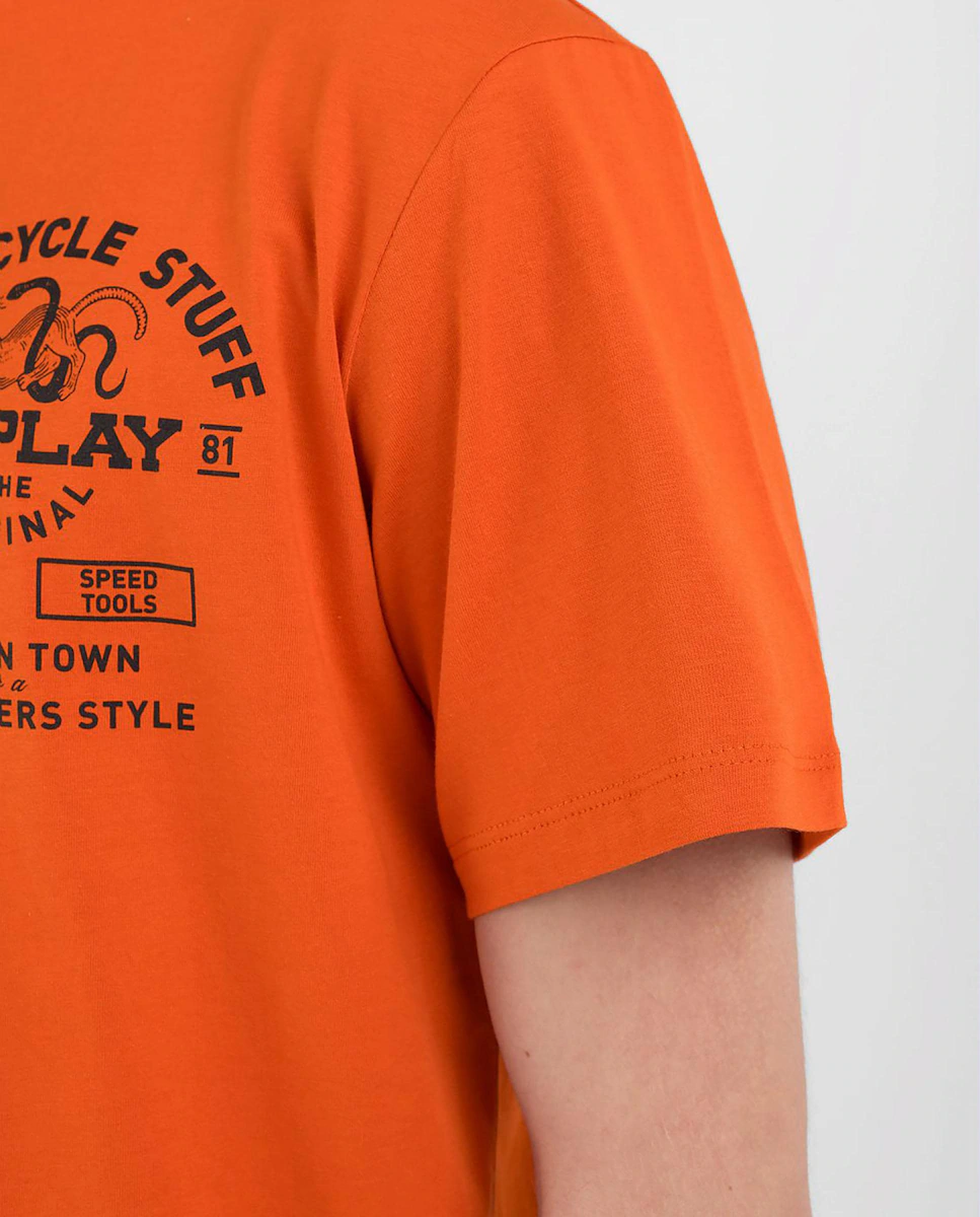 Мужская футболка с коротким рукавом и круглым вырезом Replay, оранжевый
Мужская футболка с коротким рукавом и круглым вырезом Replay, оранжевый