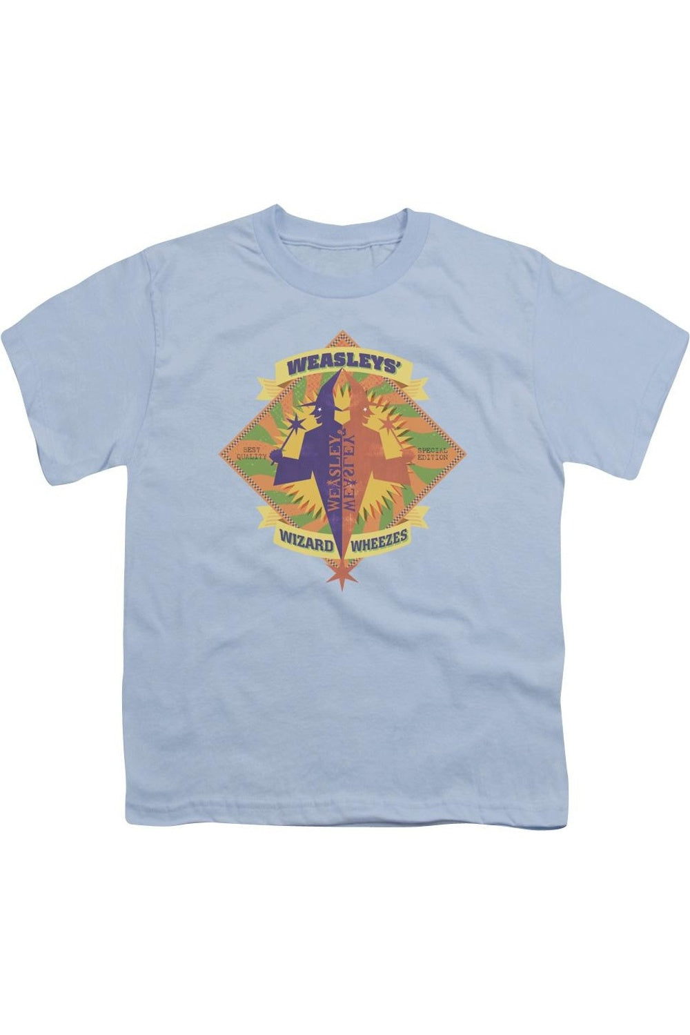 Футболка с коротким рукавом Harry Potter Wizard Wheezes для детей Gildan, светло-голубой
Футболка с коротким рукавом Harry Potter Wizard Wheezes для детей Gildan, светло-голубой