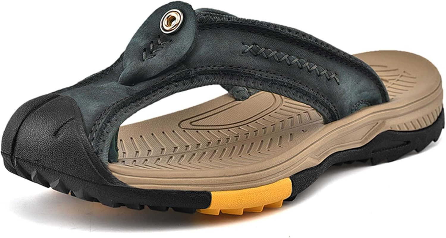 Мужские сандалии-шлепанцы премиум-класса из натуральной коровьей кожи, с защитным носком и нескользящей резиновой подошвой. Стильная летняя обувь Generic, голубой
Мужские сандалии-шлепанцы премиум-класса из натуральной коровьей кожи, с защитным носком и нескользящей резиновой подошвой. Стильная летняя обувь Generic, голубой