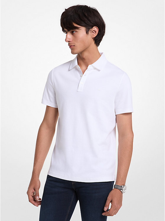 Рубашка поло из хлопка и сетчатого воротника Michael Kors, белый
Рубашка поло из хлопка и сетчатого воротника Michael Kors, белый