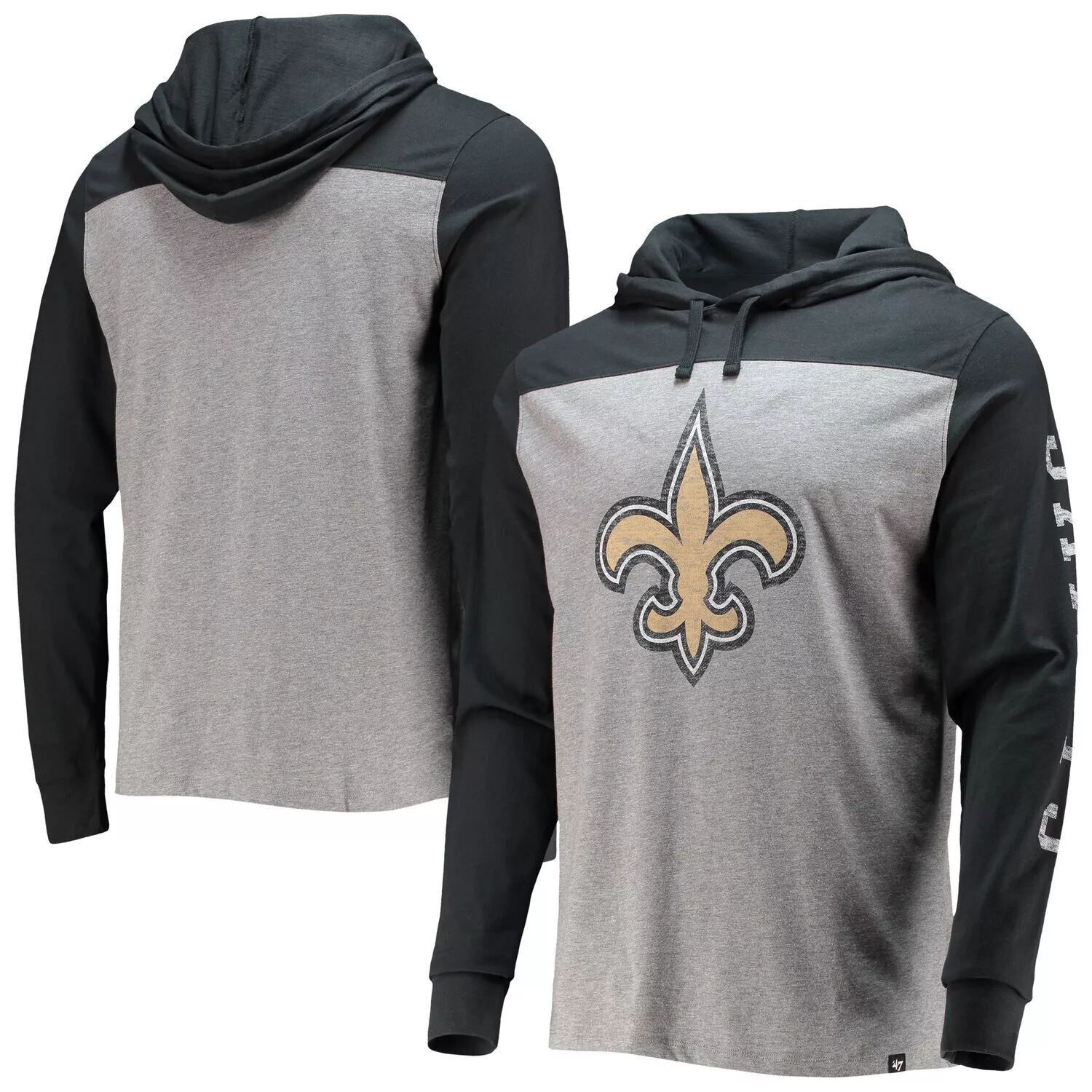 Мужская футболка с капюшоном с длинными рукавами '47 Heathered Grey/Black New Orleans Saints Franklin Wooster
Мужская футболка с капюшоном с длинными рукавами '47 Heathered Grey/Black New Orleans Saints Franklin Wooster