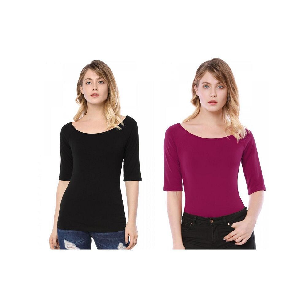 Набор из 2 женских многослойных футболок с короткими рукавами и овальным вырезом ALLEGRA K, цвет Black Fuchsia
Набор из 2 женских многослойных футболок с короткими рукавами и овальным вырезом ALLEGRA K, цвет Black Fuchsia