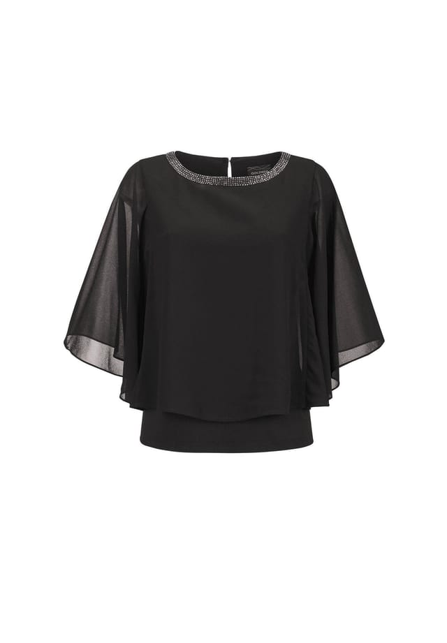 Короткий размер: блузка рубашка Goldner, черный
Короткий размер: блузка рубашка Goldner, черный